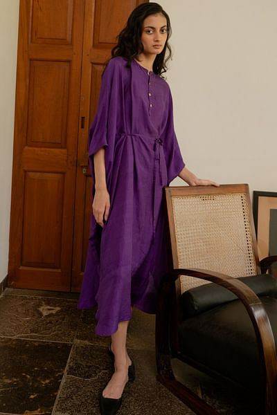 Purple tie-up kaftan