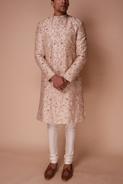 Light peach floral embroidery set