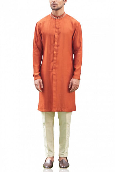 Rust orange kurta set