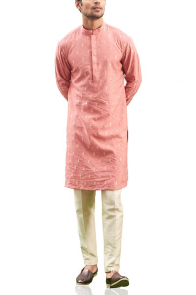 Coral pink kurta set