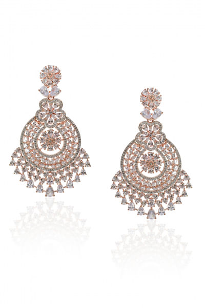 Rose gold plated chandelier earrings