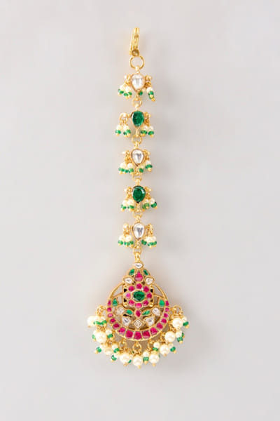 Karisa Multicolor stone-pearl embellished maang tikka KARIMAY26D243673