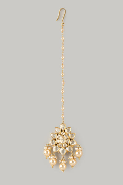 Karisa White moissanite polki embellished maang tikka KARIMAY26D243679