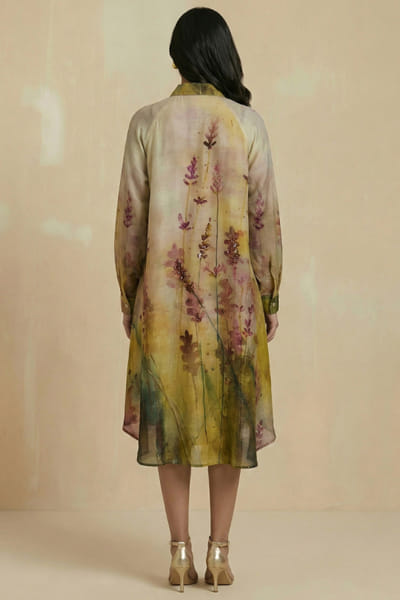 Kalista Mustard multicolour shirt dress KALIAPR26D142778