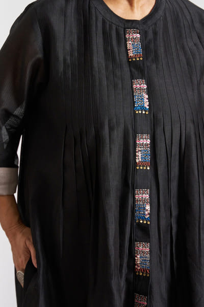 Black gota embroidered top