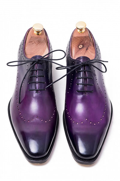 Purple shaded wholecut with brogues