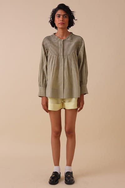 SWGT Green cotton check shirt SWGTAPR26D143267