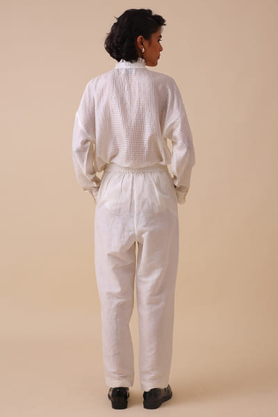 SWGT Ivory silk check shirt SWGTAPR26D143268