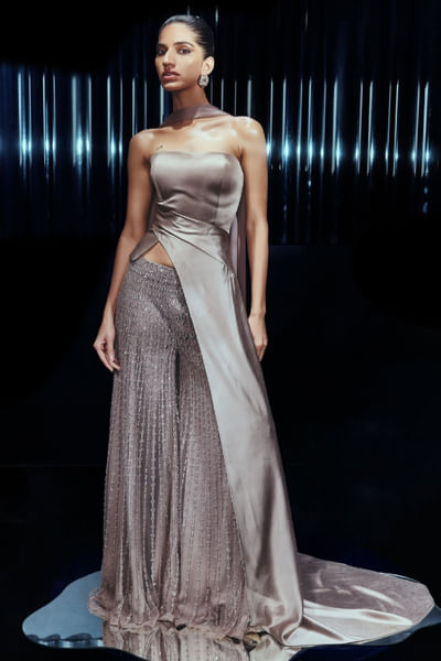 Vintage rose embellished palazzo set