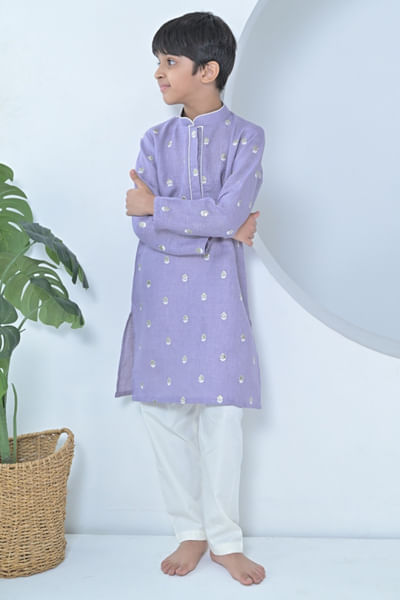 Purple motif kurta set