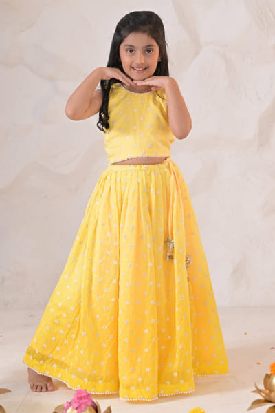 Yellow ombre lehenga set
