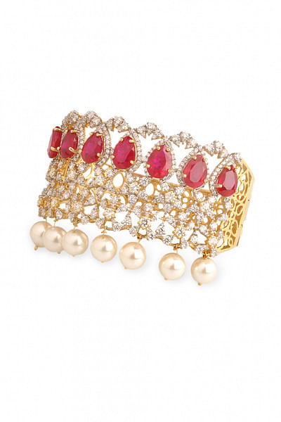 Red zirconia and ruby bracelet