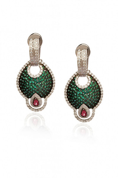 Green zirconia earrings