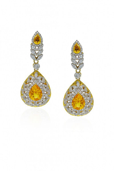 Yellow zirconia dop earrings