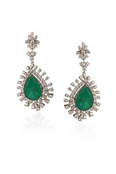 Green zirocnia drop earrings