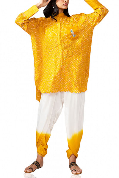 Yellow oversized kurta set