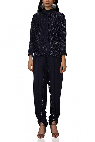 Black bandhani A-line top