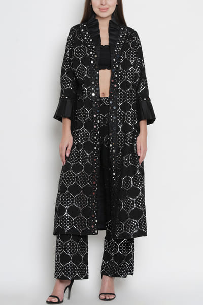 Black embellished overlay