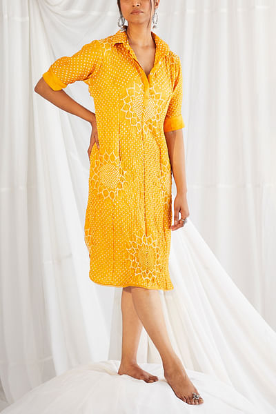 Yellow overlap dress