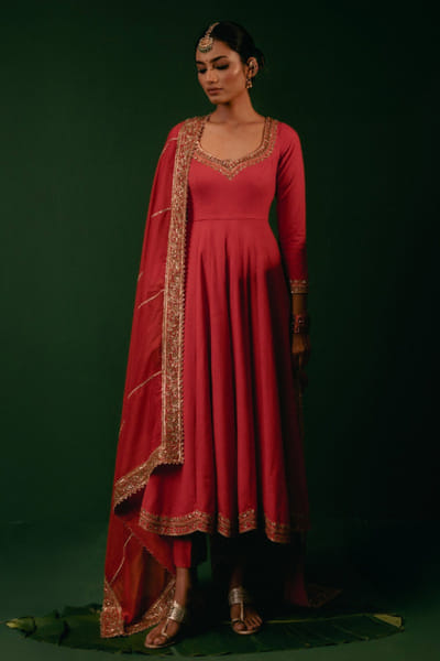 Geethika Kanumilli Orange embroidered anarkali set GEETJUN26D248299