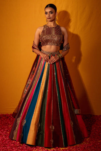 Geethika Kanumilli Multicolour zari embroidered lehenga set GEETJUN26D248304