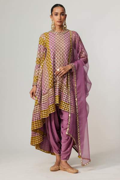Vvani by Vani Vats Multicolour gota sequin dhoti and kurta set VVAMAY25D225976
