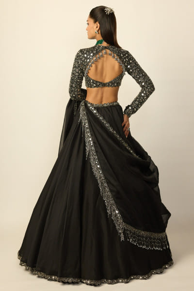 Vvani by Vani Vats Black embroidered lehenga set VVAFEB26D138512
