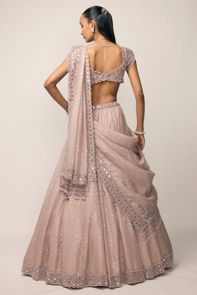 Vvani by Vani Vats Ash pink sequin embellished lehenga set VVANJUN26D147928