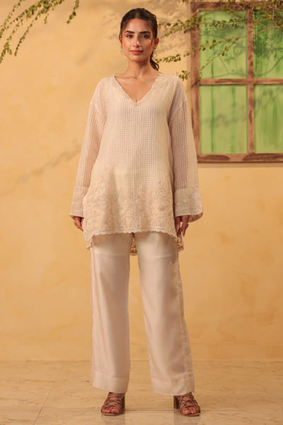 Ivory applique embroidery co-ord set