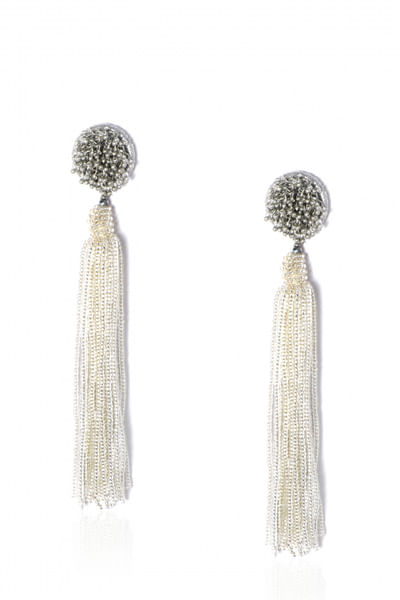Silver tassel earrings