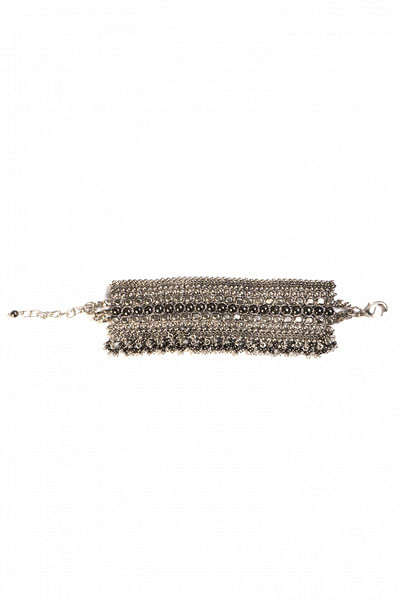 Silver and grey stackable bracelet