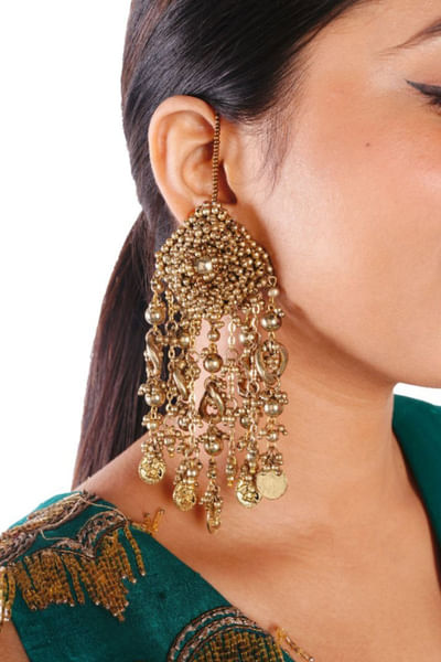 Gold beaded earrings
