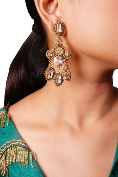 Gold embellished earrings