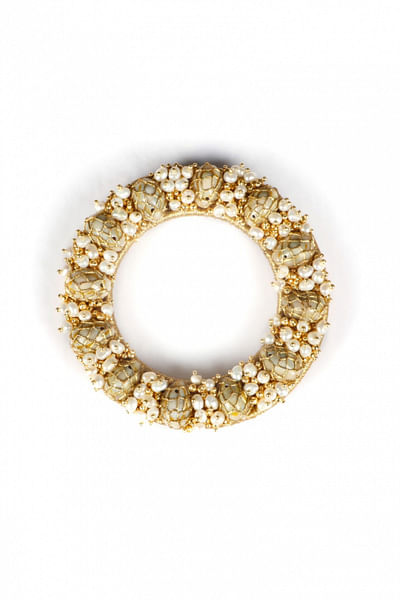 Pearls and zari embellished bangle