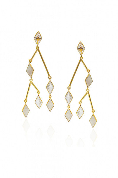 Gold geometric dangler earrings