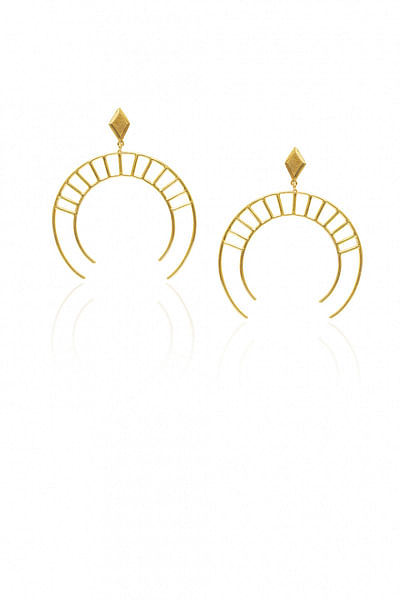 Gold half moon earrings