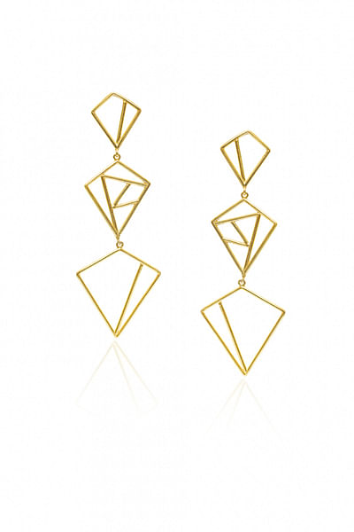 Gold plated geometric earrings