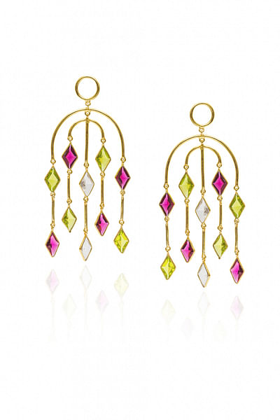 Gold tassel drop earrings