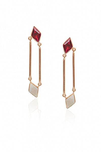 Rose gold dangler earrings