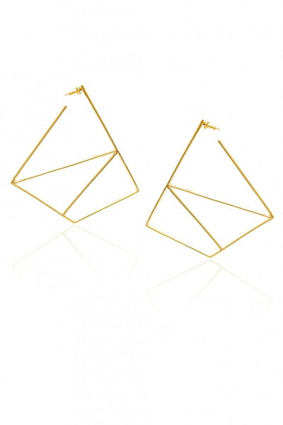 Gold geometric hoops