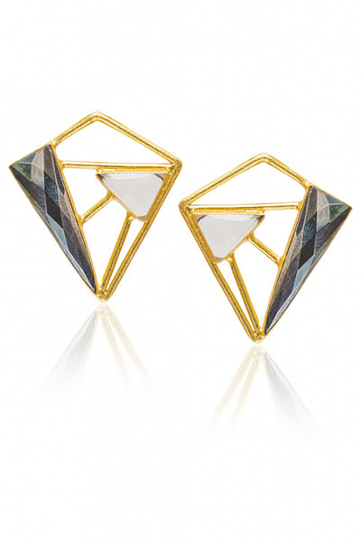 Gold rock crystal earrings