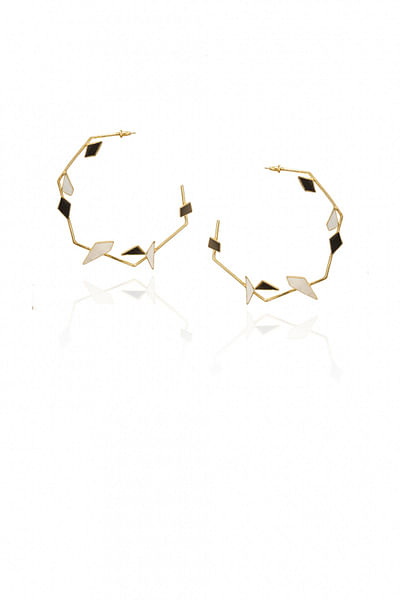 Black and white spikey hoops