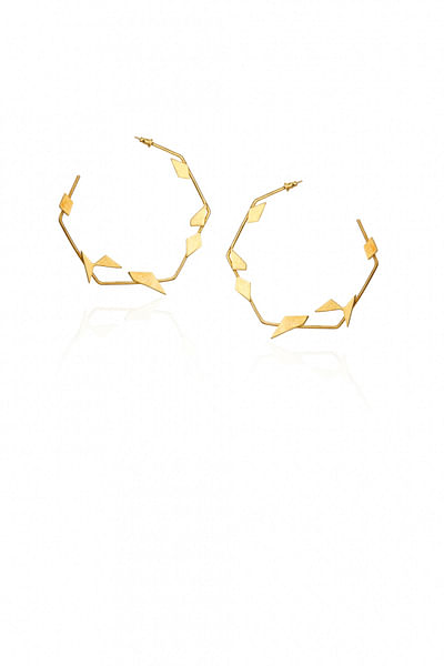 Gold plated spikey hoops