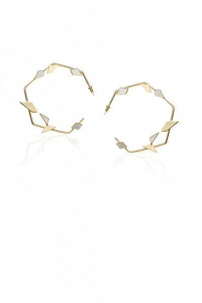 Black and gold spikey hoops