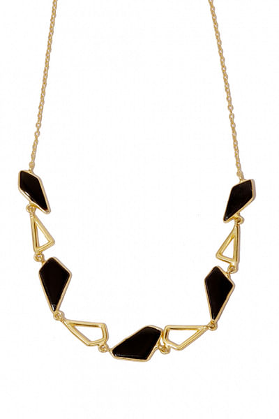 Gold plated black onyx necklace