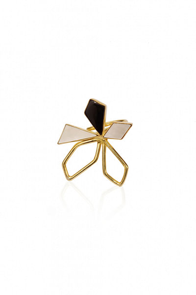 Gold plated floral ring
