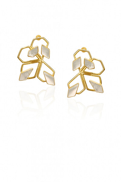Gold plated floral earrings