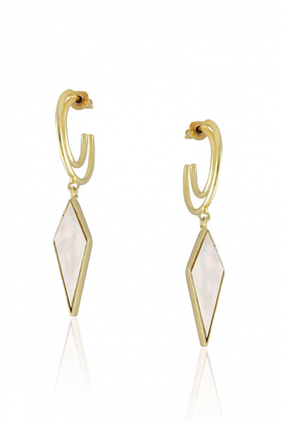 White mother of pearl earrings