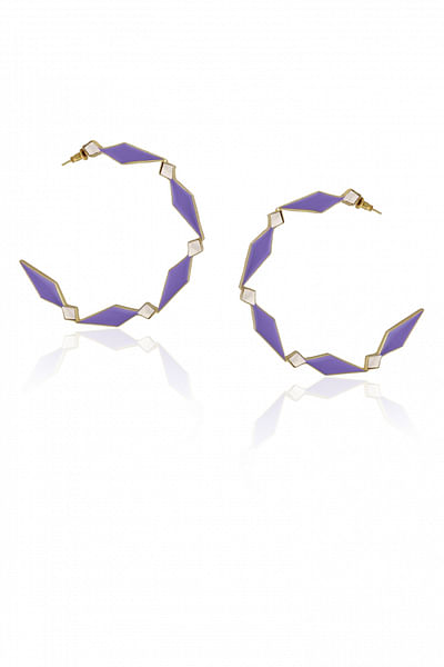 Lilac enamelled hoops