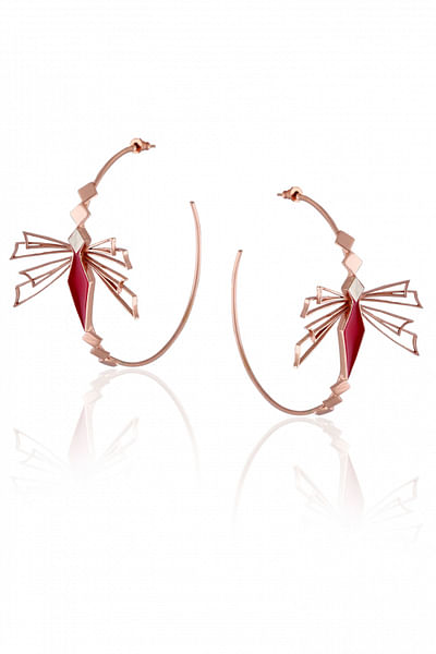 Hot pink dragonfly hoops
